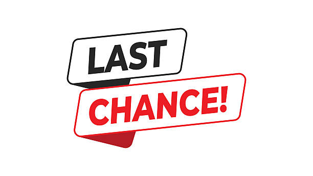 istock Last chance banner, red and white typography alert label for final offer, clearance sale, limited promotion, or deadline reminder marketing concept in modern style 2243481185