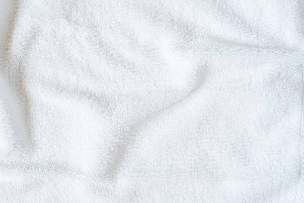 istock White towel texture background or beach bath fabric, kitchen wiper towel or plain blank cloth bathroom rug made of soft clean cotton fiber material for linen laundry backdrop 2243493269