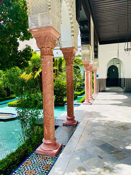 istock Ornate Columns and Mosaic Tiles in Courtyard 2243505875