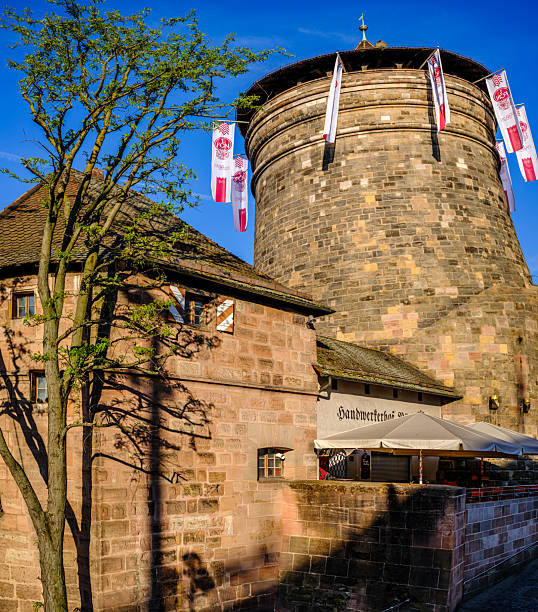 Nuremberg, Germany - May 10: historic buildings at the famous old town of nuremberg on May 10, 2025