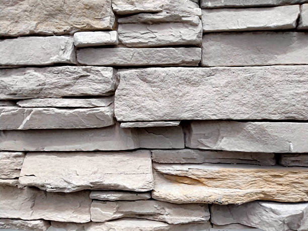 Textured Stacked Stone Wall in Natural Tones