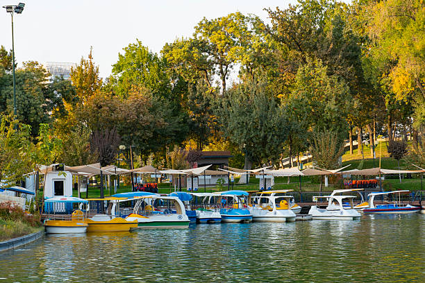 Electric bicycles at the lake during small escape from the city at summer