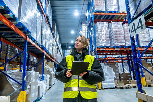 istock Woman managing cold storage logistics with digital tablet 2243538000