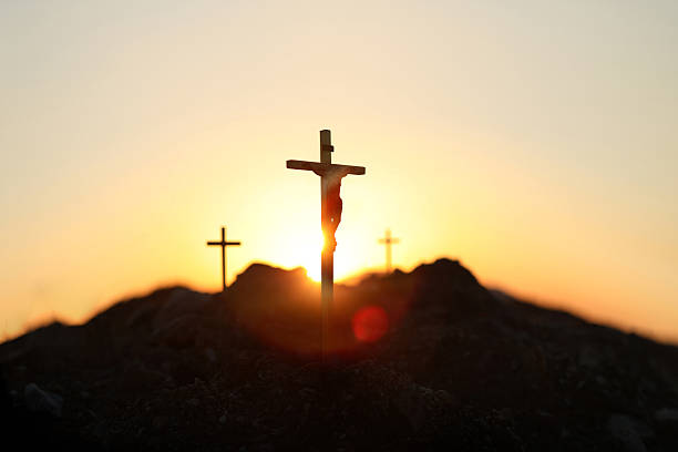 istock Bright light background and cross background symbolizing Jesus' sacrifice, passion, death and resurrection, Easter concept for Holy Week 2243539589