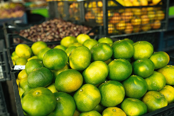 Tangerines at a farmer's market