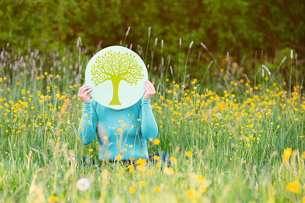 Mind, mental health, positive attitude and inspiration, creative thinking brain, personal development, self esteem and healing, tree growing