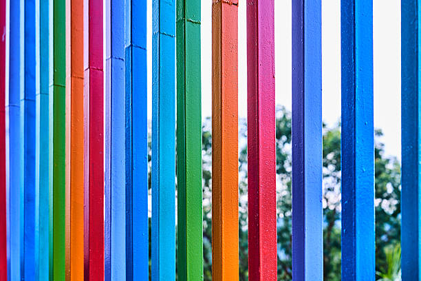 Colorful fence in the park