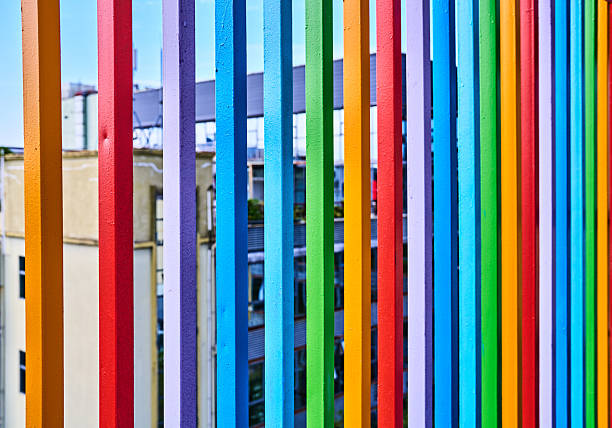 Colorful fence in the park