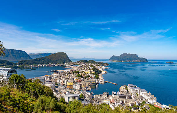 istock Alesund skyline under summer daylight, panoramic view Norway 2243583991