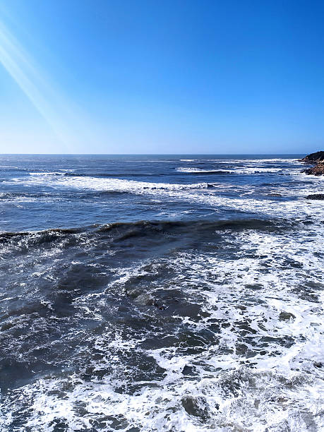 istock Waves crash under a vibrant blue sky. A serene and powerful ocean scene. Evokes peace, travel, and the raw beauty of nature. Ideal for travel blogs, websites, and backgrounds. 2243587722