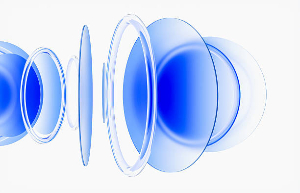 istock Abstract dynamic layered transparent crystal glass on white background. 3d rendering 2243589890