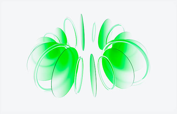 Abstract dynamic layered transparent crystal glass on white background. 3d rendering