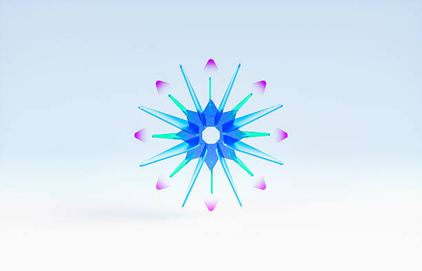Abstract crystal glass Christmas Snowflake background. 3d rendering