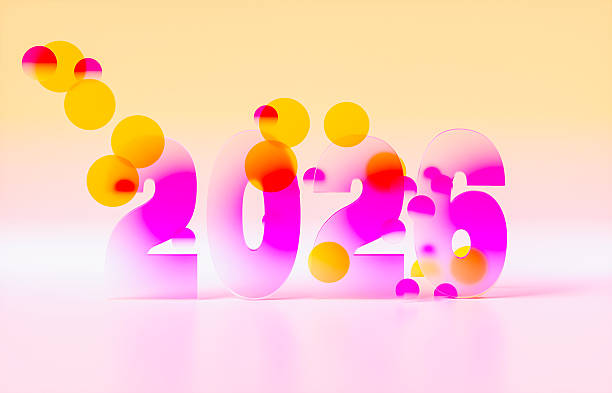 istock Abstract crystal glass 2026 Number background. 3d rendering 2243589936