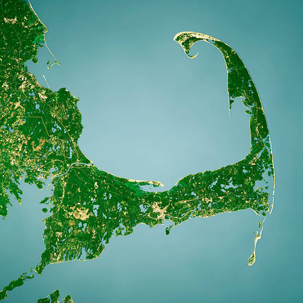 istock Barnstable County MA Satellite Topographic Map 3D Render Color 2243591828