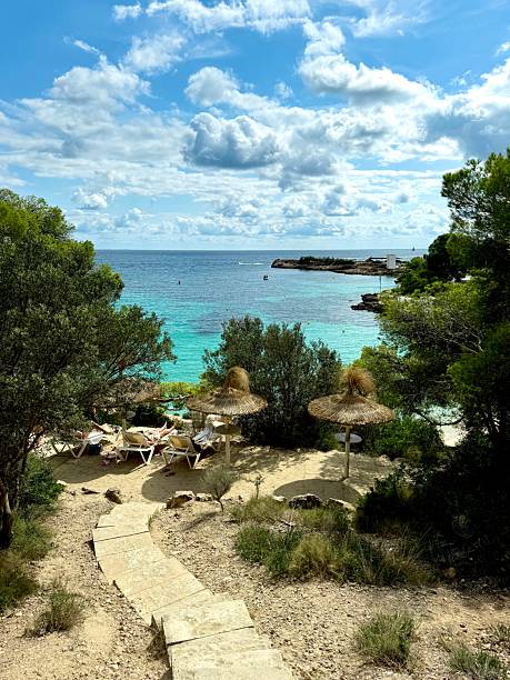 istock Pathway to a secluded turquoise beach in Mallorca, Spain 2243593891