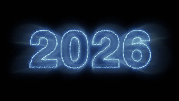 istock Happy New Year 2026, Neon Text on Black Background 2243595397