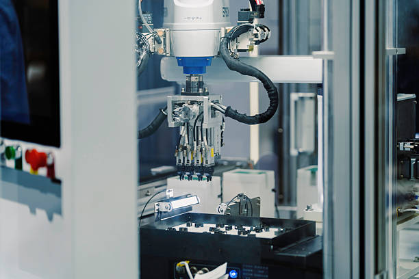 istock robot arm  working in factory 2243605051