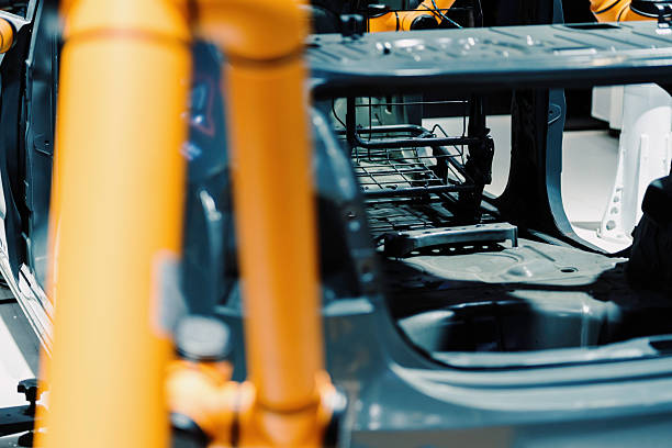 robot arm working in factory