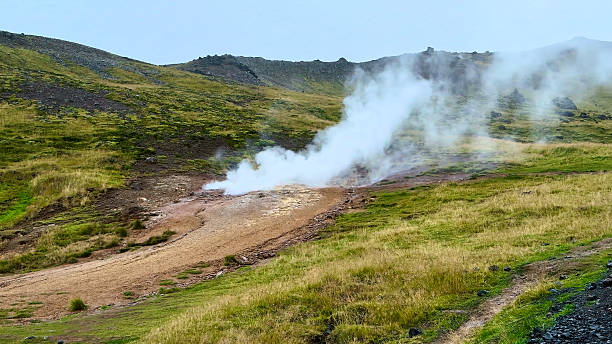 istock Iceland Geothermal Steam Rising Landscape 2243610454