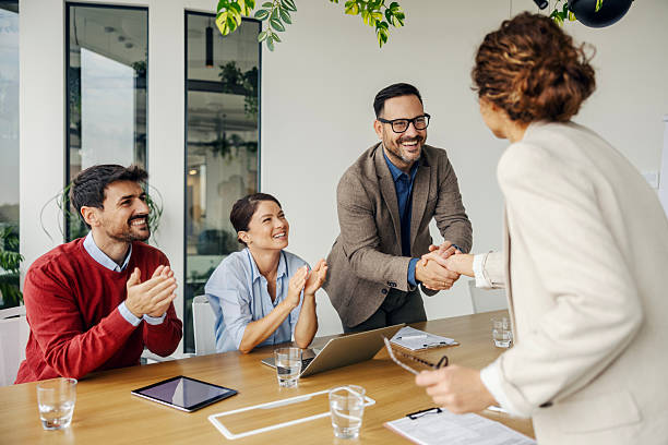 istock Business partners shaking hands after successful agreement 2243620152