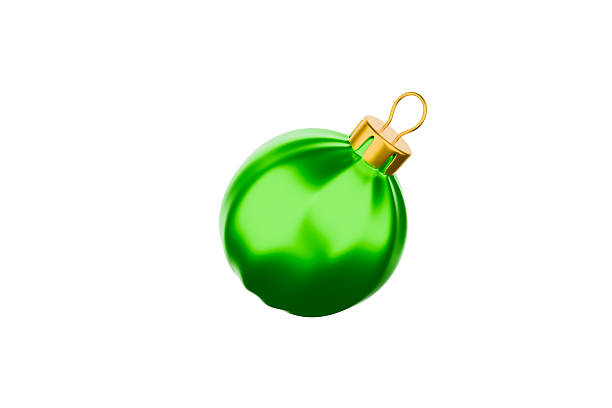 green Christmas tree ornament on a white background