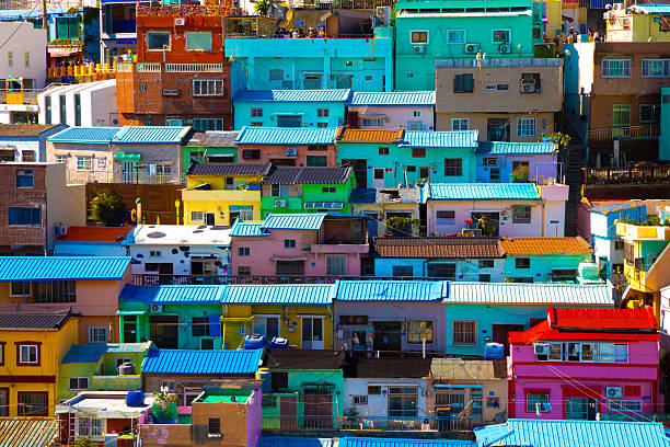 October 10, 2025- Busan, South Korea: A day time close up of the Busan Gamcheon cultural village is seen.