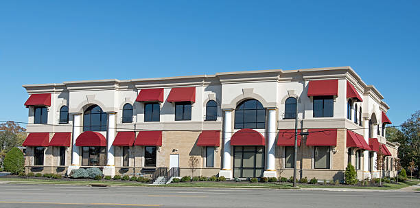 istock Large Stately Building with Red Awnings 2243623082