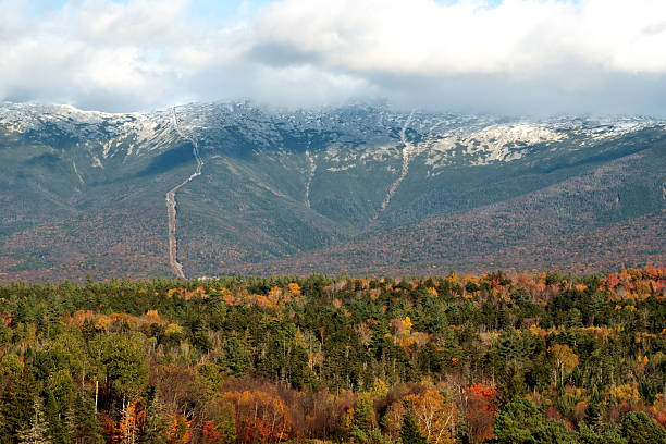istock Fall foliage and snow-capped summit of Mount Washington 2243629197