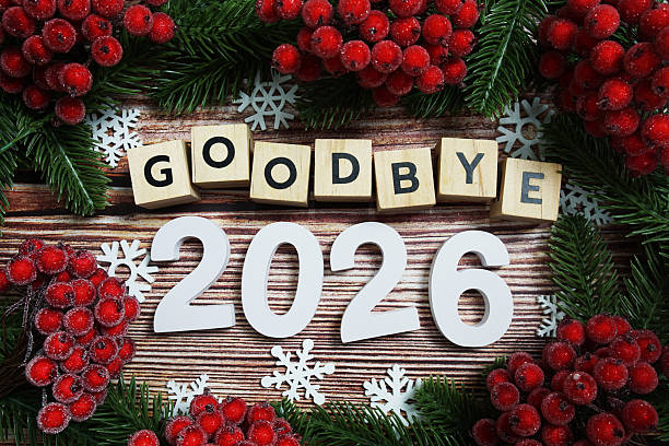 istock Goodbye 2026 holidays celebration with christmas decorations background 2243632972