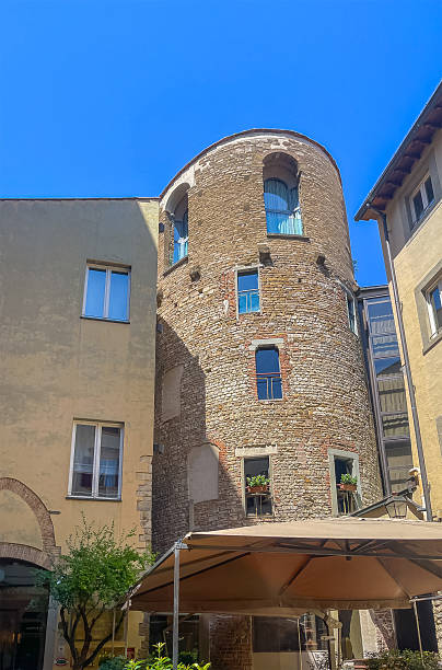 Firenze, Italy, Europe - July 14, 2024: Torre della Pagliazza, Residential housing in old round tower