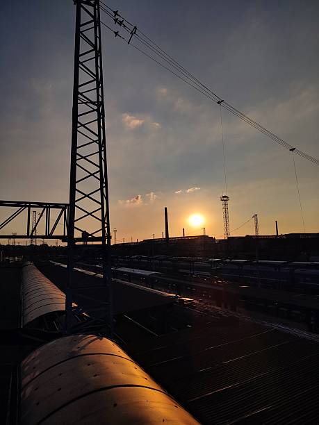 istock Industrial zone against the backdrop of the setting sun 2243641747