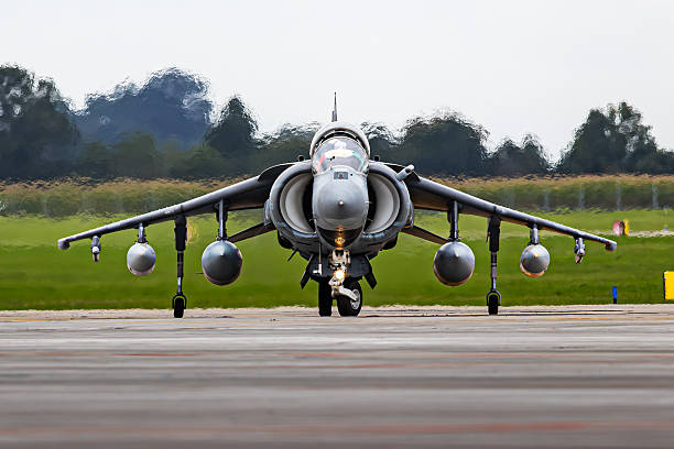 Ostrava, Czech Republic - September 18, 2025: Italian Navy AV-8B Harrier II ground attack aircraft and fighter jet plane. Military aviation. Fly and flying.