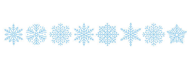istock Cute minimalistic snowflakes collection. Festive winter holiday decorations for Christmas and New Year. Flat vector illustration on white background 2243652992