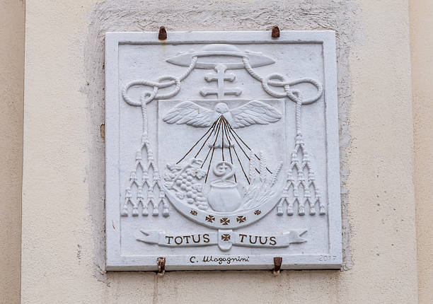 Rome, Italy - December 01, 2019:  Architectural detail on historical building