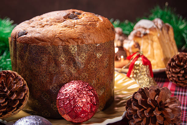 istock Christmas table, a beautiful Christmas table with chocolate cake and Christmas decorations, selective focus. 2243678147