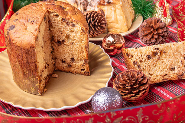 istock Christmas table, a beautiful Christmas table with chocolate cake and Christmas decorations, selective focus. 2243678421