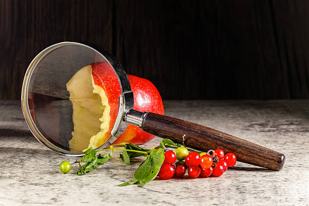 istock Murder Mystery Scene with Magnifying Glass, Bitten Apple, and Poison Berries 2243683840
