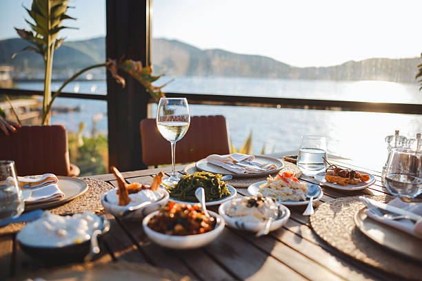 istock Nice view on sunset with glasses of wine 2243689397