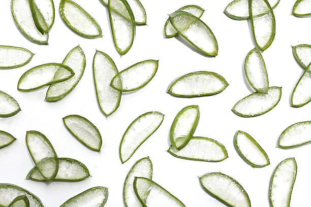 istock Sliced aloe vera pieces with translucent gel 2243700360