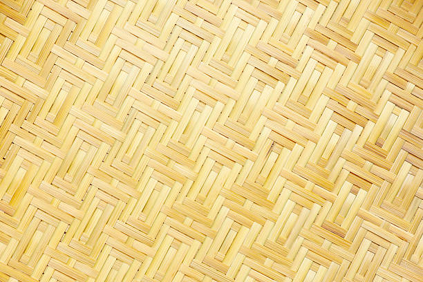 istock Traditional handwoven bamboo strips forming a crosshatch design. 2243702538