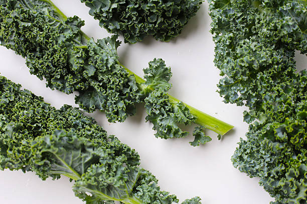 istock Curly kale leaves, Fresh green vegetables 2243702671