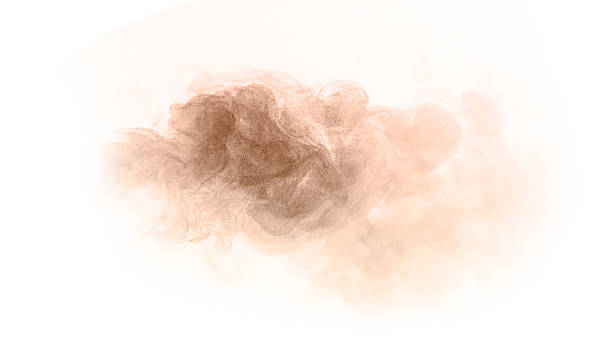 istock Soft brown smoke cloud on white background, abstract powder texture floating in air, artistic dust mist motion for minimalist design, natural sand effect, or creative background illustration concept. 2243703162