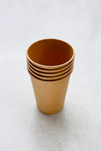 istock Brown paper cups, disposable glass 2243704035