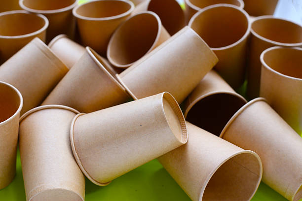 istock Brown paper cups, disposable glass 2243706068