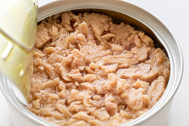 istock Canned tuna on a white background. 2243711982