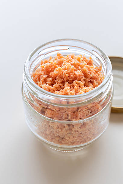 Japanese salmon flakes in a jar.