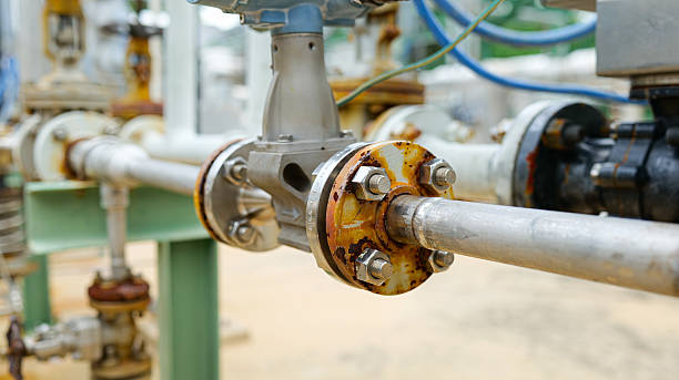istock An industrial and engineering concept, a tight sealed flange joint with bolts and nuts uses technology 2243716272
