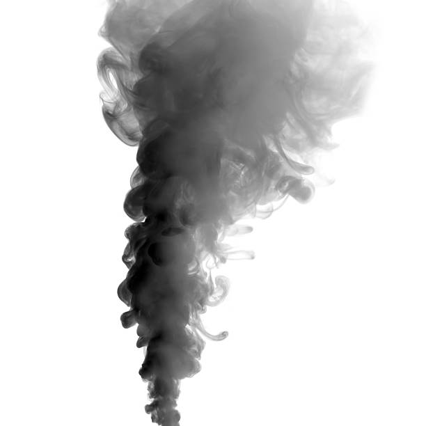 istock Abstract black smoke swirling on white background, creating mysterious vapor motion. Perfect for design, overlay, energy, pollution, or dark atmosphere concepts. 2243718142