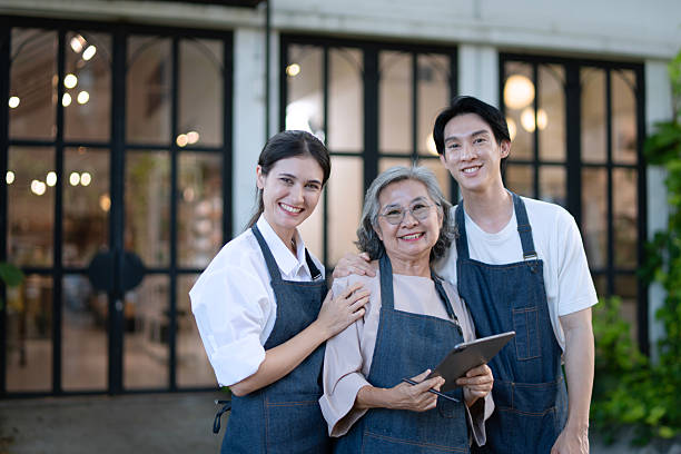 istock Mother, son and daughter are working at their DIY store. 2243722668